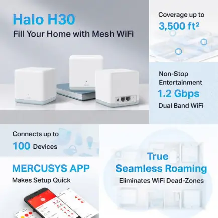 WiFi Mesh-система Mercusys Halo H30 (3-pack)