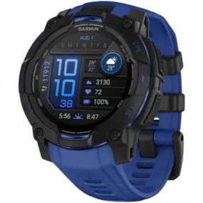 Смарт-часы Garmin Instinct 3 45mm AMOLED Black with Bolt Blue/Black Silicone Band (010-02936-03)