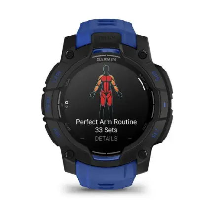 Смарт-часы Garmin Instinct 3 45mm AMOLED Black with Bolt Blue/Black Silicone Band (010-02936-03)