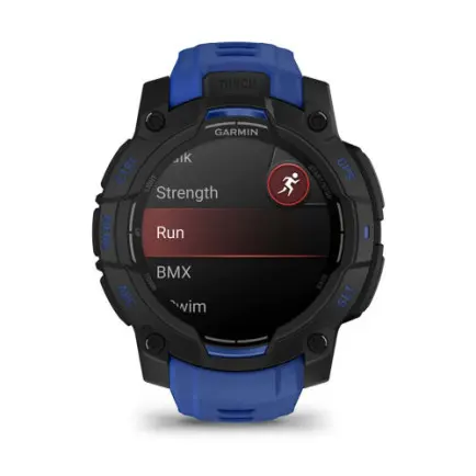 Смарт-часы Garmin Instinct 3 45mm AMOLED Black with Bolt Blue/Black Silicone Band (010-02936-03)