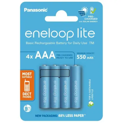 Акумулятори Panasonic Eneloop Lite AAA/HR03 NI-MH 550 mAh BL  4 шт