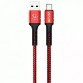 Кабель Usams US-SJ289 USB - USB Type-C, 1.2 м, Red (SJ289USB02)