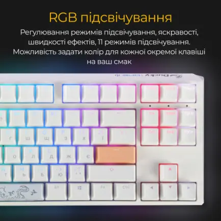Клавиатура Ducky One 3 TKL Cherry MX Blue RGB UA USB White (DKON2187ST-CUAPXPWWWSC1)