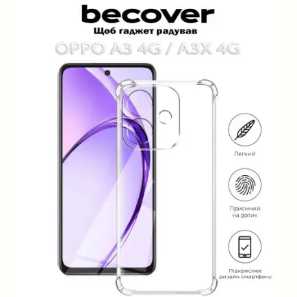 Чохол-накладка BeCover Anti-Shock для Oppo A3 4G / А3х 4G Clear (712792)