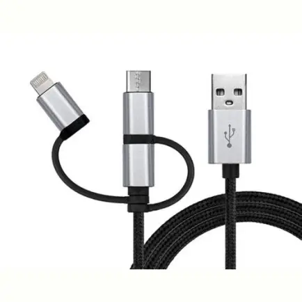 Кабель REAL-EL Premium 3in1 USB - Lightning + micro USB + USB Type-C (M/M)