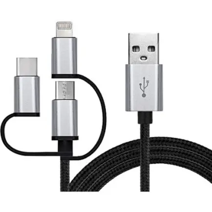 Кабель REAL-EL Premium 3in1 USB - Lightning + micro USB + USB Type-C (M/M)