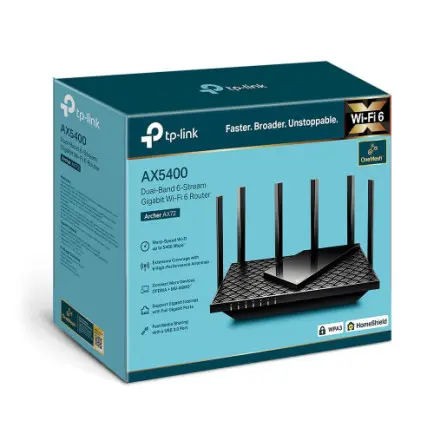 Беспроводной маршрутизатор TP-Link Archer AX72 (AX5400 Wi-Fi6, 1xGE WAN, 4xGE LAN, 1xUSB 3.0, MU-MIMO, OFDMA, DFS)