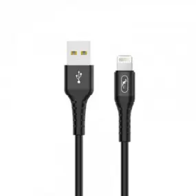 Кабель SkyDolphin S05L TPE Frost Line USB - Lightning 1м, Black (USB-000549)
