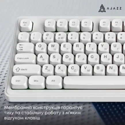 Клавіатура Ajazz AF98 Black USB-C White (AF98-W)