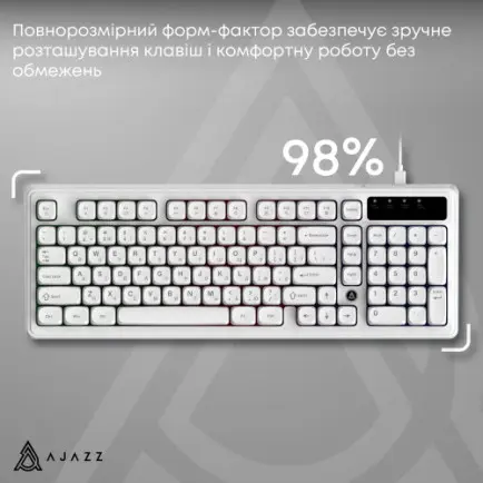 Клавіатура Ajazz AF98 Black USB-C White (AF98-W)
