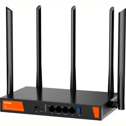 Беспроводной маршрутизатор Tenda W30e (WiFi6, AX3000, 3xGE WAN/LAN, 1xGE LAN, 1xUSB 3.0, Multi-WAN, Dual WAN, антенны: 5)
