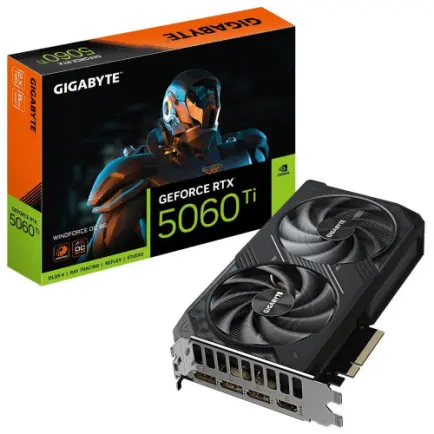 Видеокарта GF RTX 5060 Ti  8GB GDDR7 Windforce OC Gigabyte (GV-N506TWF2OC-8GD)