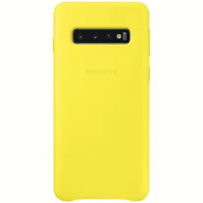 Чехол-накладка Samsung Leather Cover для Samsung Galaxy S10 SM-G973 Yellow (EF-VG973LYEGRU)