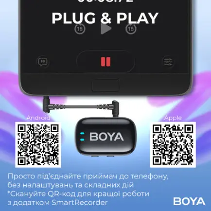 Микрофон BOYA mini-18 TRS for camera Black
