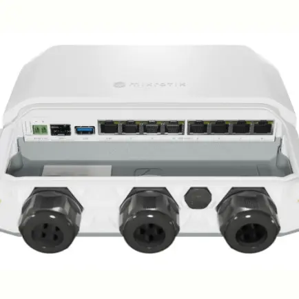 Маршрутизатор MikroTik RB5009UPr+S+OUT (7x1GE LAN PoE, 1xSFP+, 1x2.5GE LAN PoE, 1xUSB 3.0, PoE in, DC, 2-pin, max PoE 130W, IP66)