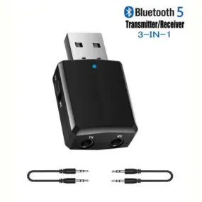 Адаптер Bluetooth 5.0 HQ-Tech ZF-169 Plus, USB power, A2DP+AVRCP, DC3.5, LED, коробка