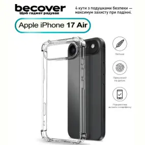 Чохол-накладка BeCover Anti-Shock для Apple iPhone 17 Air Clear (713795)