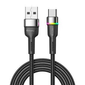 Кабель Essager Colorful LED USB - USB Type-C (M/M)