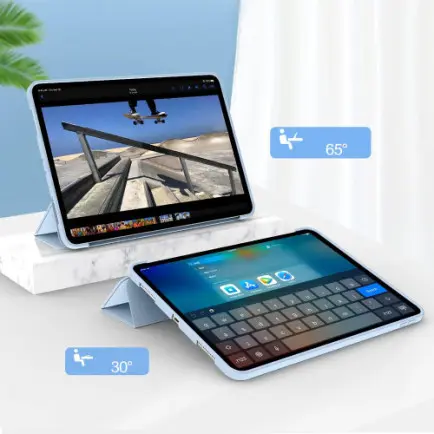 Чeхол-книжка BeCover Tri Fold Soft TPU Silicone для Apple iPad Pro 13" M4 2024 Light Blue (711753)