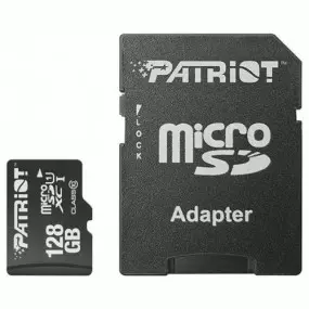 Карта памяти MicroSDXC 128GB UHS-I Class 10 Patriot LX + SD-adapter (PSF128GMCSDXC10)