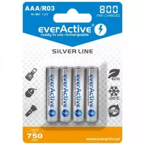 Аккумулятор everActive AAA/HR03 Ni-MH 800mAh BL 4шт