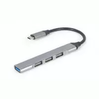 Концентратор USB Type-C Cablexpert 1xUSB3.1, 3хUSB2.0, метал, Grey (UHB-CM-U3P1U..