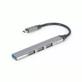 Концентратор USB Type-C Cablexpert 1xUSB3.1, 3хUSB2.0, метал, Grey (UHB-CM-U3P1U2P3-02)