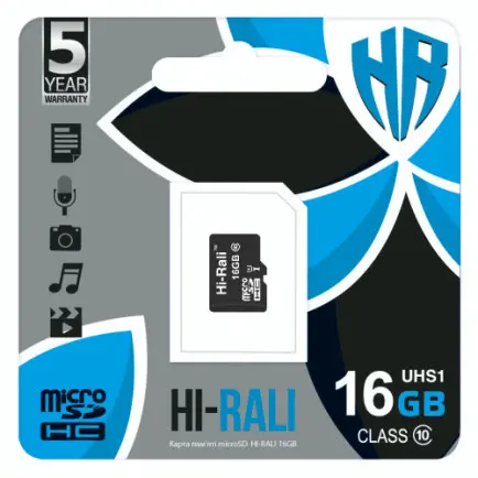 Карта памяти MicroSDHC  16GB UHS-I Class 10 Hi-Rali (HI-16GBSD10U1-00)