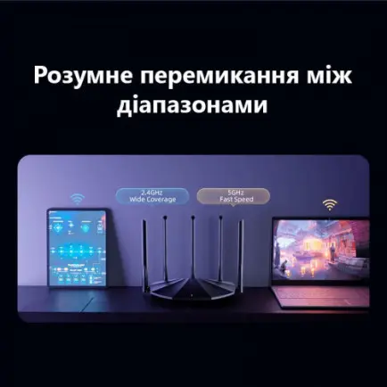 Беспроводной маршрутизатор Tenda RX2 Pro (AX1500, 1xGE WAN, 3xGE LAN, Beamforming, MU-MIMO 5 внешних антен)