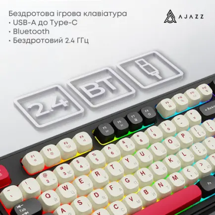 Клавиатура беспроводная Ajazz AF98 Plus Black Shark Red (AF98-PLUS-BSR)