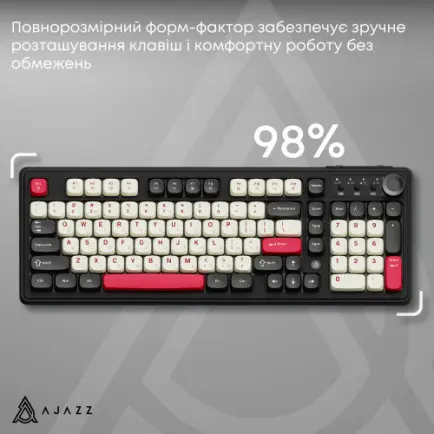 Клавиатура беспроводная Ajazz AF98 Plus Black Shark Red (AF98-PLUS-BSR)