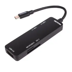 USB-хаб Maxxter USB Type-C 5-в-1 Black (HU3C-3PTF-01)