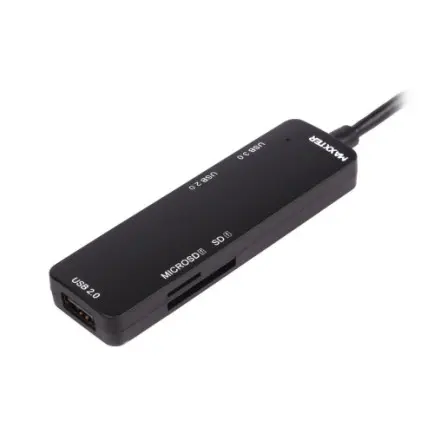 USB-хаб Maxxter USB Type-C 5-в-1 Black (HU3C-3PTF-01)