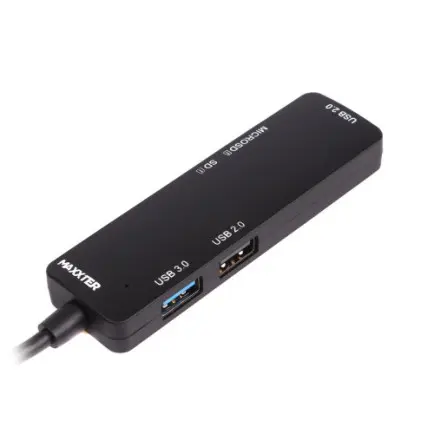 USB-хаб Maxxter USB Type-C 5-в-1 Black (HU3C-3PTF-01)