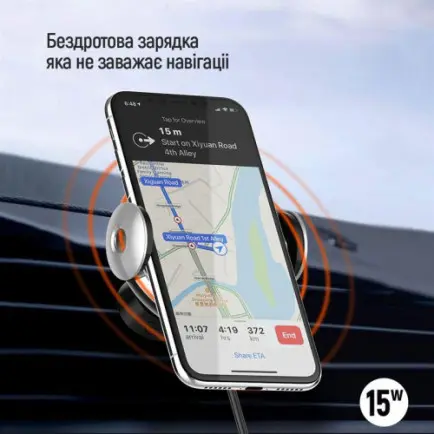 Беспроводное зарядное устройство ColorWay AutoSense Car Wireless Charger 15W Black (CW-CHAW039Q-BK)