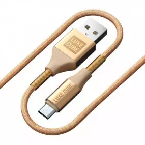 Кабель Luxe Cube Armored USB-microUSB, 1м, золотистый (8886669689204)