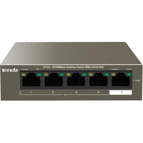 Коммутатор Tenda TEF1105P-4-63W (1xFE+4xFE PoE, 58Вт max)