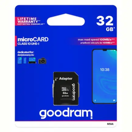 Карта пам`ятi MicroSDHC 32GB UHS-I Class 10 Goodram + SD-adapter (M1AA-0320R12)