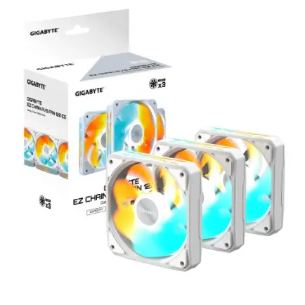Вентилятор Gigabyte EZ Chain RVS Fan 120 Ice 3-Pack White (GP-GBT EZRVSFAN1203 ICE)