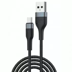 Кабель Foneng X51 1M Spiral Braided Cable USB - microUSB 3A 1м Black (X51-CA-MU)