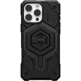 Чeхол-накладка+магнитное кольцо-держатель Urban Armor Gear Monarch Pro Magsafe для  Apple iPhone 16 Pro Max Carbon Fiber/Black Stand (1144571BV01)