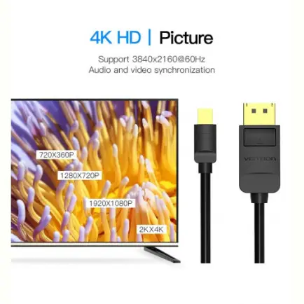 Кабель Vention MiniDisplayPort - DisplayPort V 1.2 (M/M)