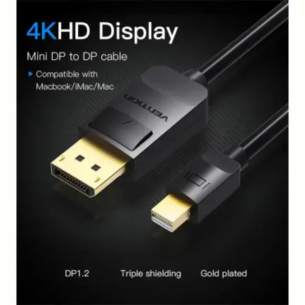 Кабель Vention MiniDisplayPort - DisplayPort V 1.2 (M/M)