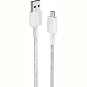 Кабель Anker 322 USB-A - USB-C, 1.8м, White (A81H6H21)