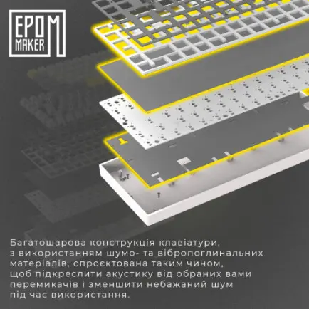 Клавіатура бездротова Epomaker EP64 60% Mulan Switch Hot-Swap (2.4G/BT/USB)