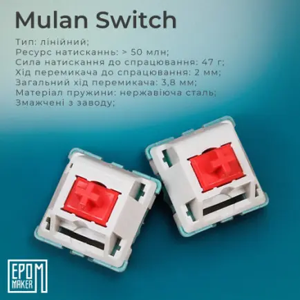 Клавіатура бездротова Epomaker EP64 60% Mulan Switch Hot-Swap (2.4G/BT/USB)