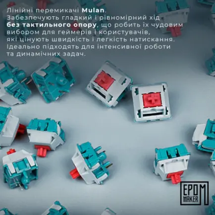 Клавіатура бездротова Epomaker EP64 60% Mulan Switch Hot-Swap (2.4G/BT/USB)