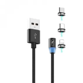 Кабель SkyDolphin S59KIT Magnetic USB - Lightning + microUSB + Type-C (M/M)