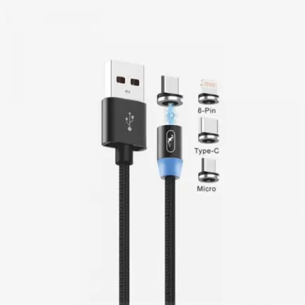 Кабель SkyDolphin S59KIT Magnetic USB - Lightning + microUSB + Type-C (M/M)