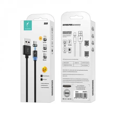 Кабель SkyDolphin S59KIT Magnetic USB - Lightning + microUSB + Type-C (M/M)